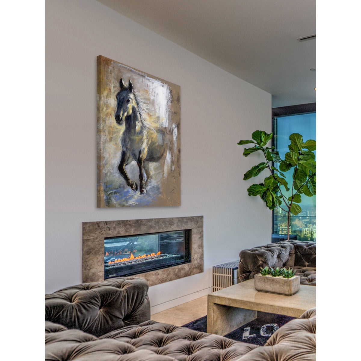 Brown Painting Print on Wrapped Canvas N176