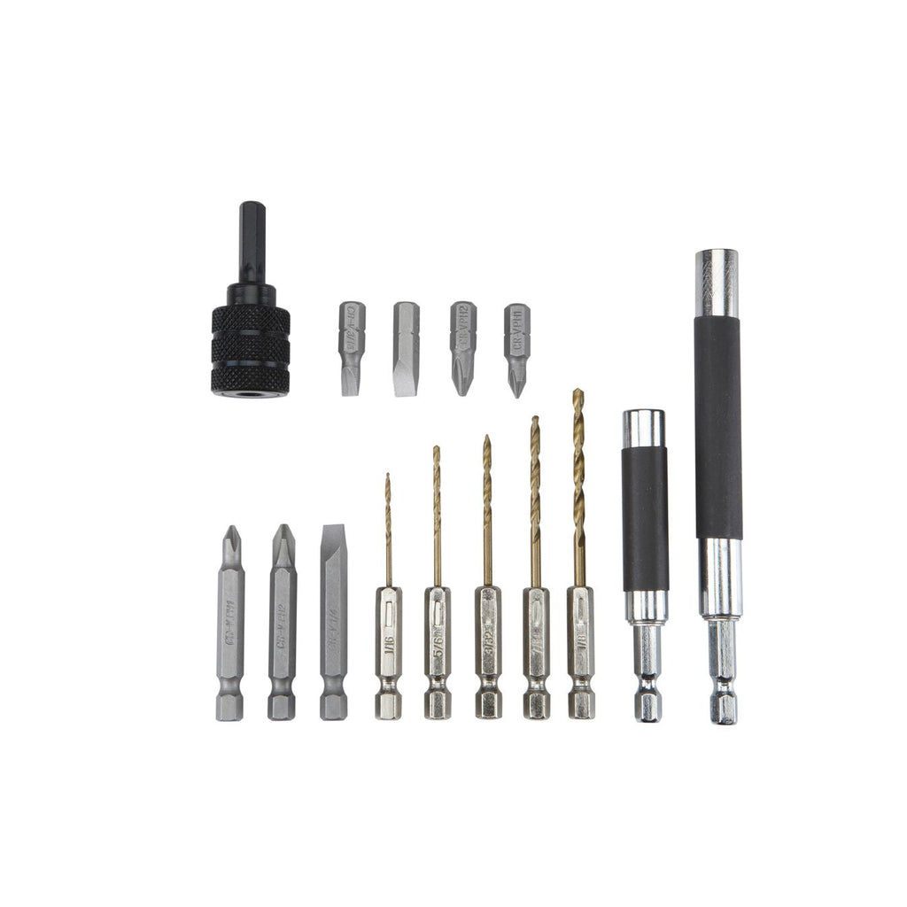 High Speed Steel Quick Change Drill Bit Set, 15-Piece R9440