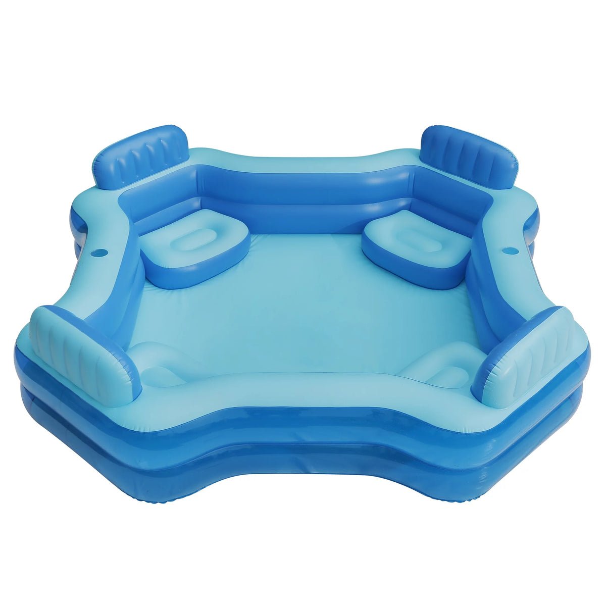 Blue Inflatable Family Swimming Pool 4 Seats Square V6998