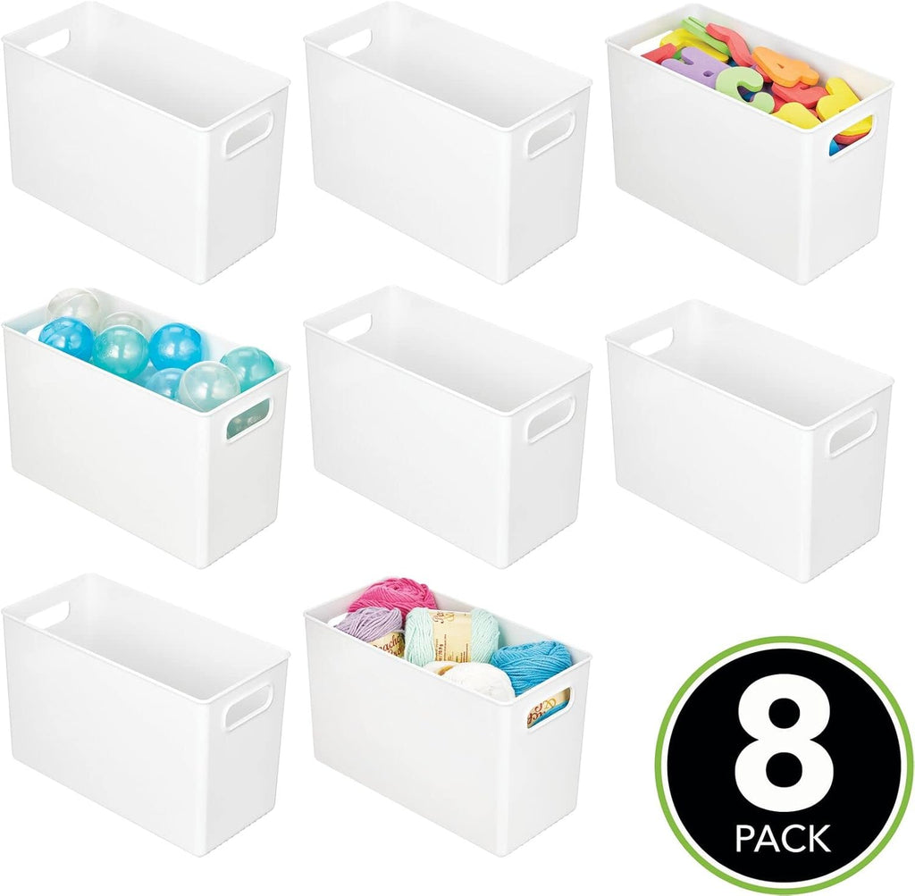 White 8 Pack Plastic Storage Organizer Bin N64642
