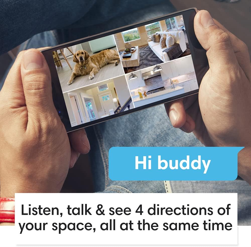 Indoor Security Camera, 1080P HD WiFi, 2 Cams Built-in 1, 360, Motion Detection, Night Vision, 2-Way Audio K79006