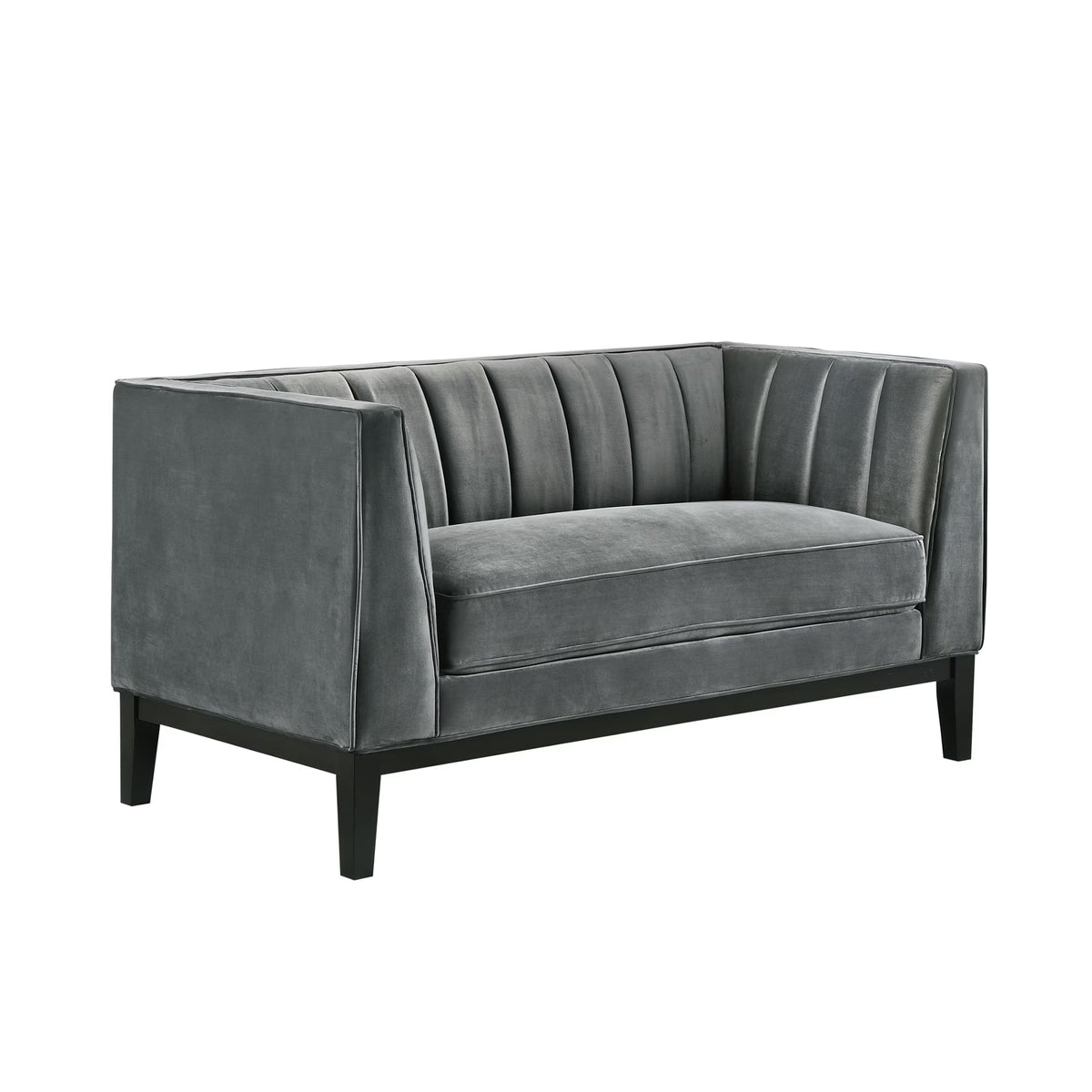 Light Grey Velvet Loveseat I717187