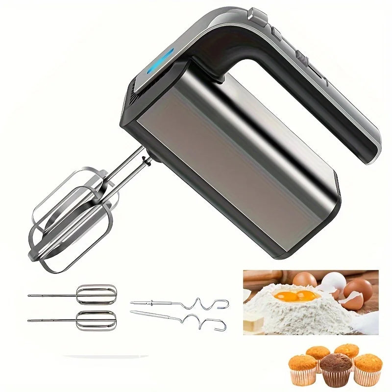 300W Electric Hand Mixer with Stainless Steel Accessories D4325