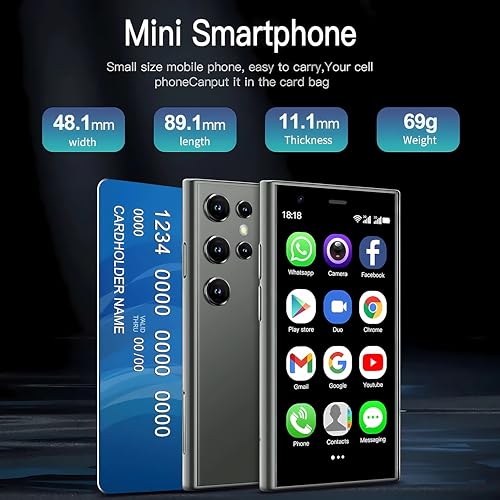 Mini Smartphone Android 3.0 inches Touch Screen 2gb ram 16gb ram Black A386944