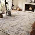 Light Grey/Blue 8x10 Washable Non Slip Area Rug Q191