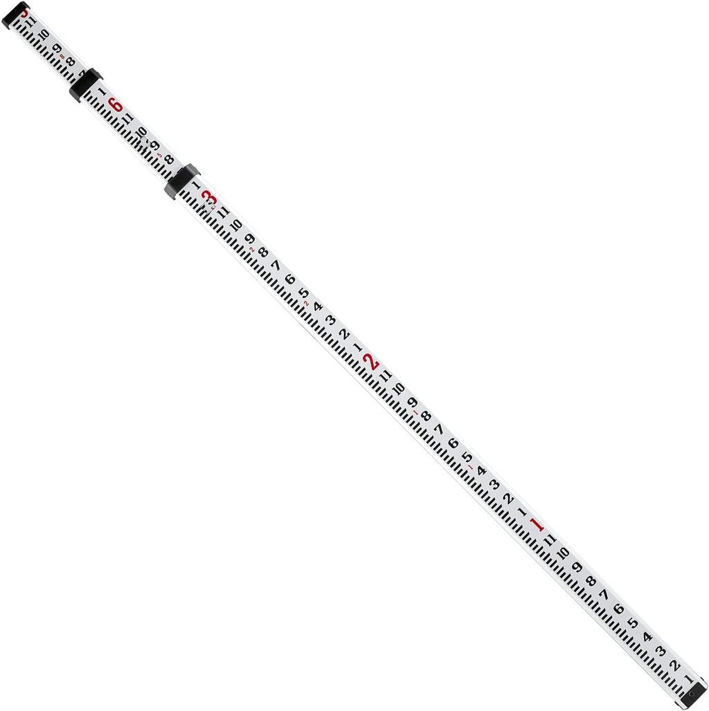 9-Foot Aluminum Grade Rod, 3 Sections Telescopic with Bubble Level, Pack of 2 I953829