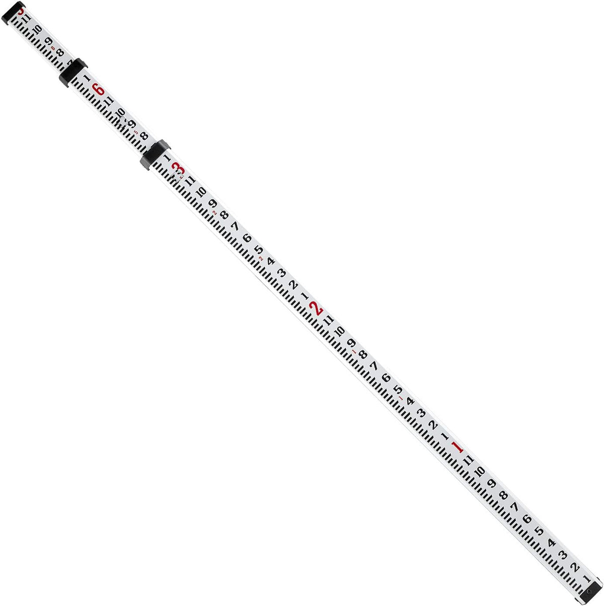 9-Foot Aluminum Grade Rod, 3 Sections Telescopic with Bubble Level, Pack of 2 I953829