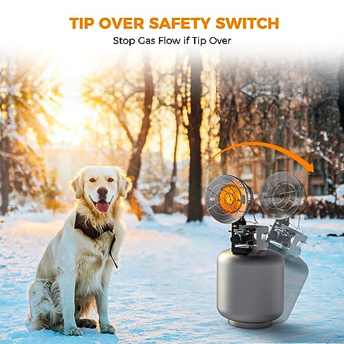 Propane Tank Top Heater Double Burner Steel 30,000 BTU B56850
