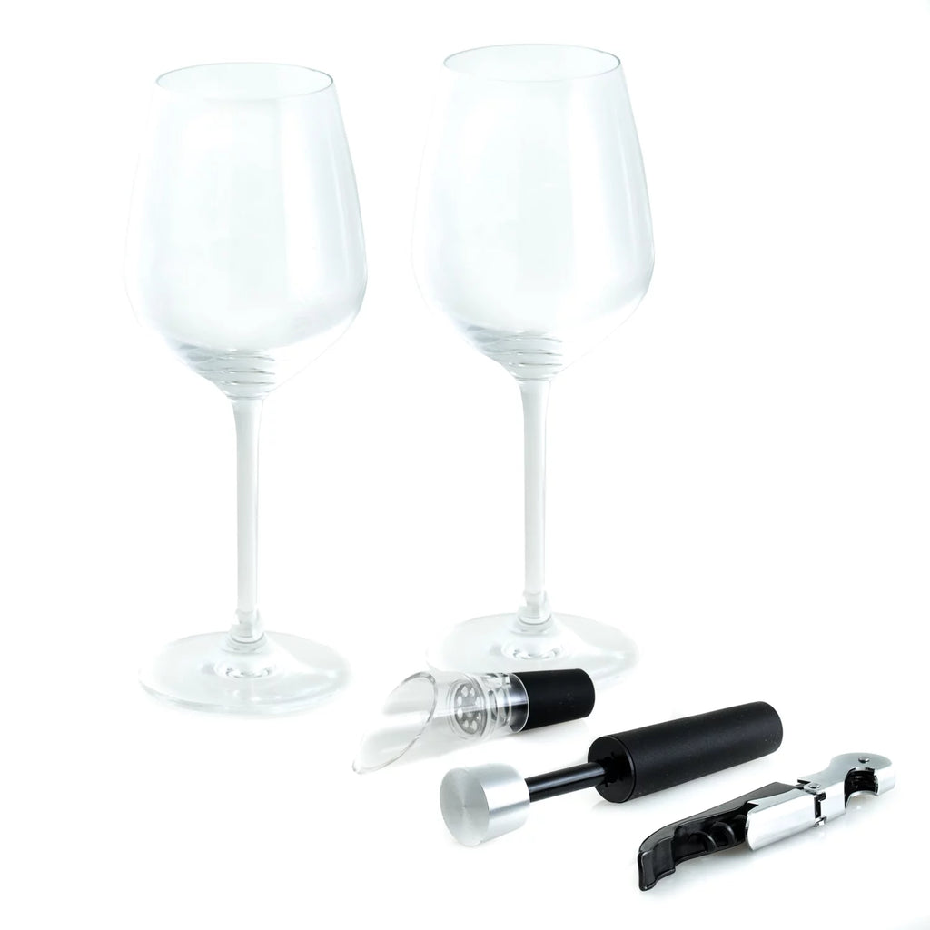 Black 5 Piece Crystal Wine Set S841508