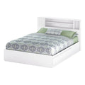 Queen Wood Bookcase Storage Bed I2662