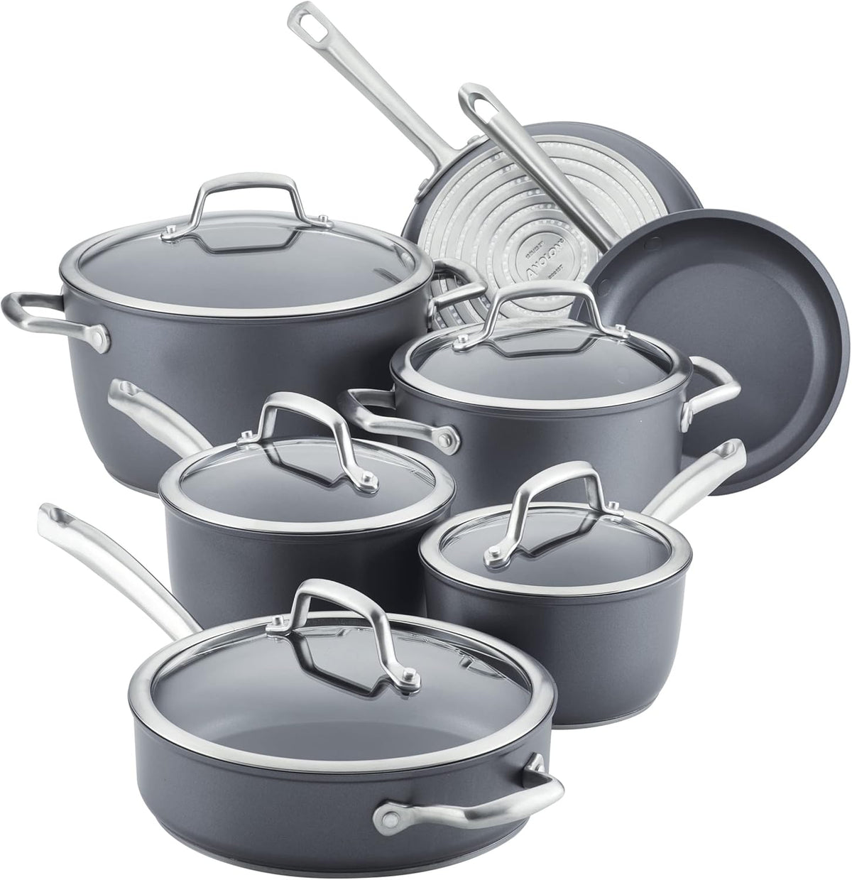 12 Piece Hard Anodized Cookware Set with Deep Frying Pan E26923