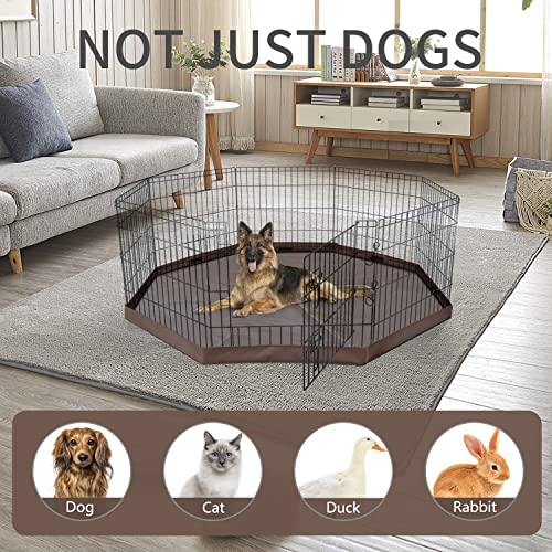 Foldable Metal Dog Playpen 8 Panels 24 Inch with Top Cover A856200