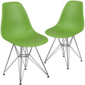 Green Plastic Chair with Chrome Base P112315