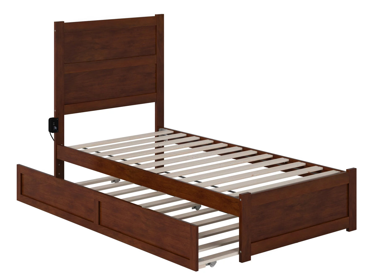 Twin Wood Platform Bed with Trundle B7795