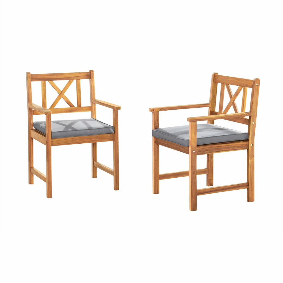 Acacia Wood Dining Chair with Cushions Set of 2 H1075