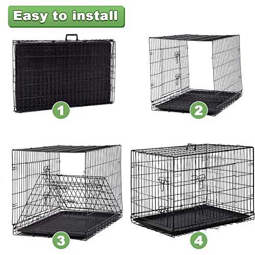 24,30,36,42,48 Inch Folding Metal Wire Dog Crate with Double-Door X3559