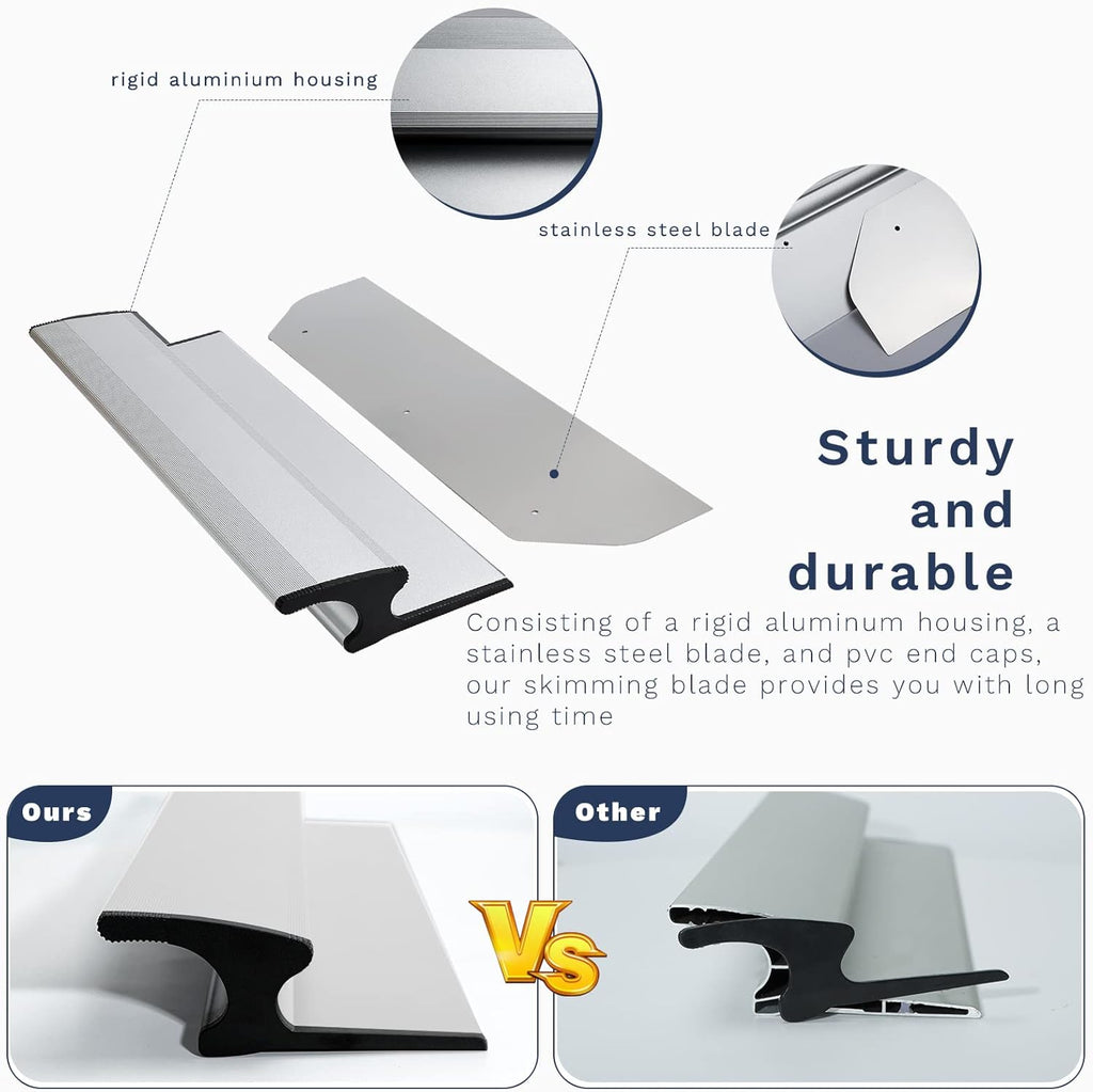 16 Drywall Skimming Blade, Extruded Aluminum & Stainless Steel R355