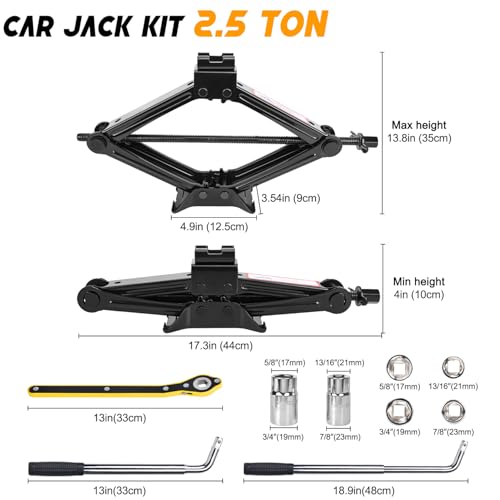 2 Ton Scissor Car Jack Kit with Lug Wrench M613831