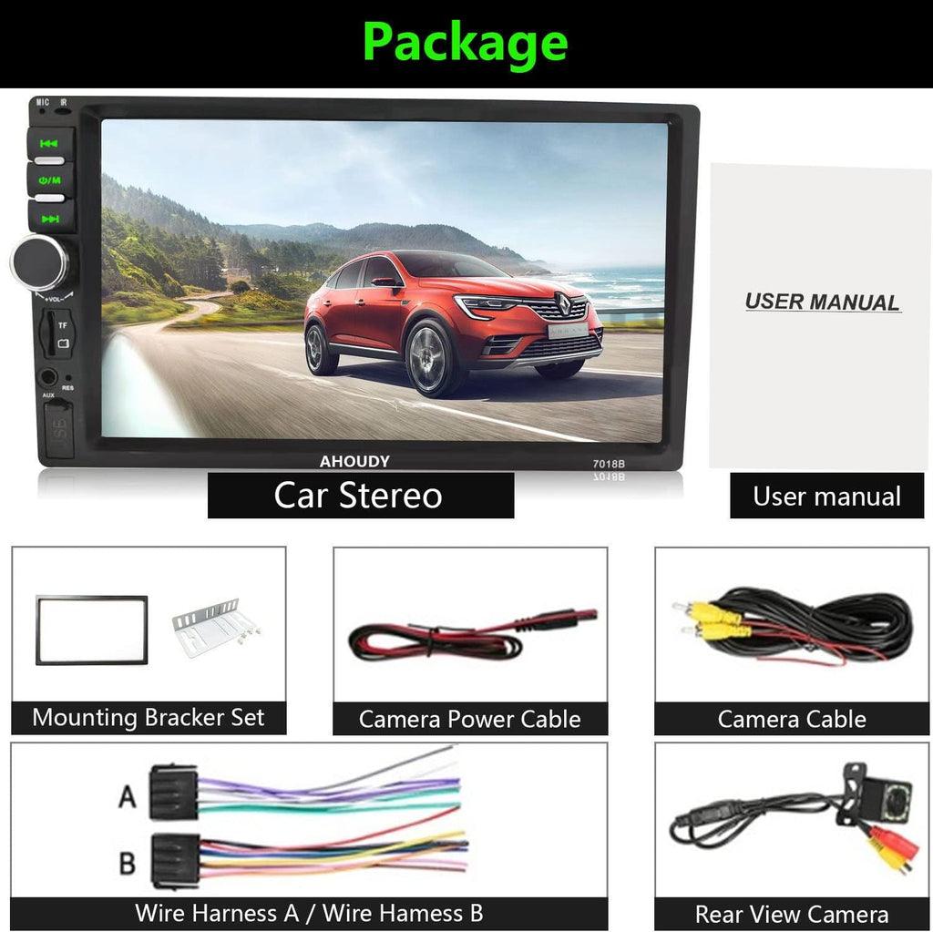 Double Din Car Stereo with Bluetooth and Backup Camera D259