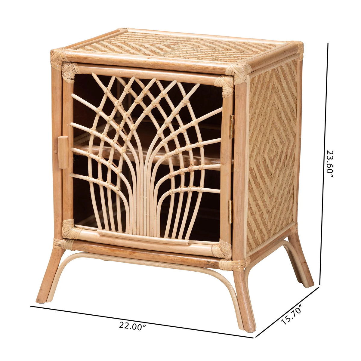 Natural Brown Rattan Nightstand C4021