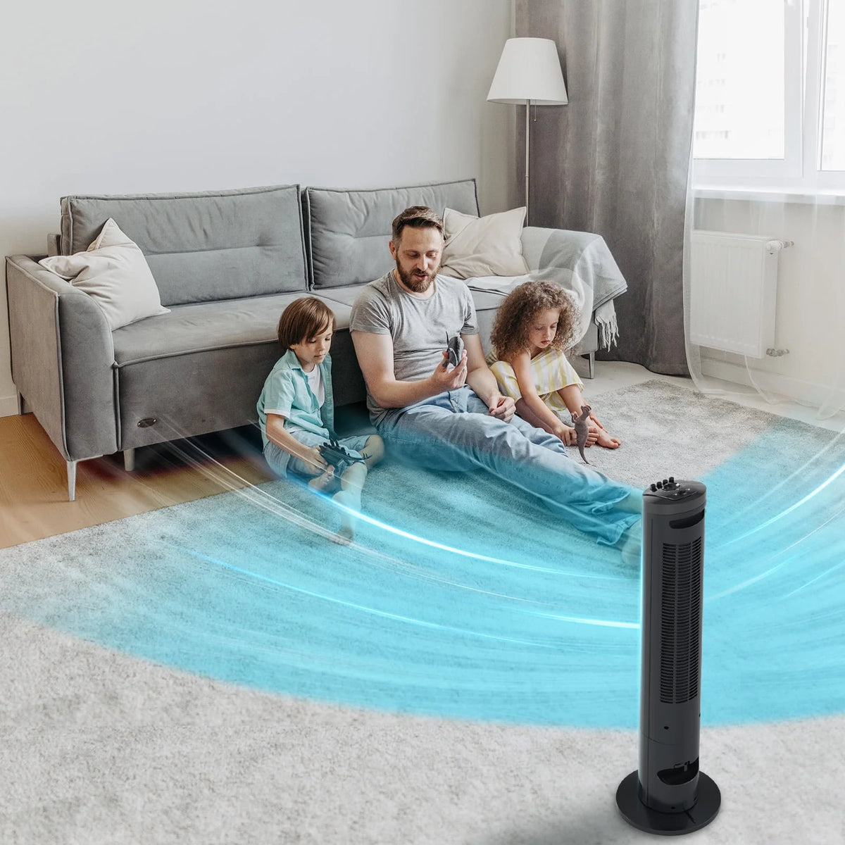 36" Oscillating Tower Fan, 3 Speeds, Timer K185217