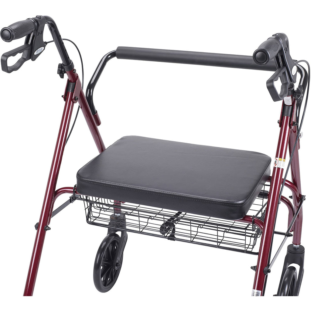 Heavy Duty Bariatric Rollator with Large Seat Red U68332