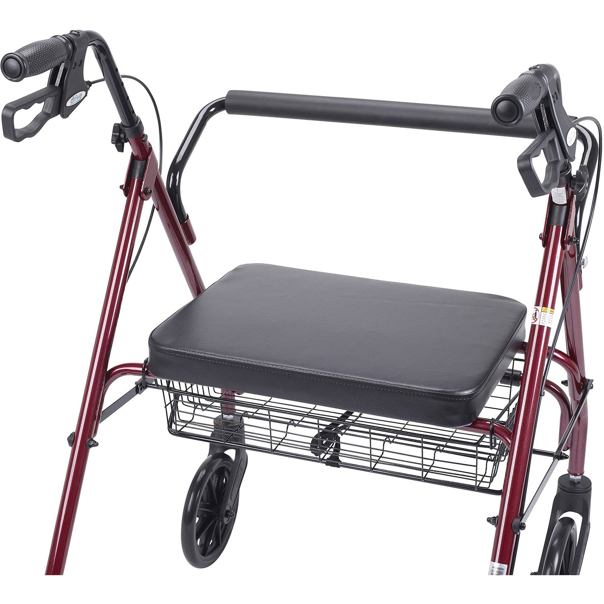Heavy Duty Bariatric Rollator with Large Seat Red U68332