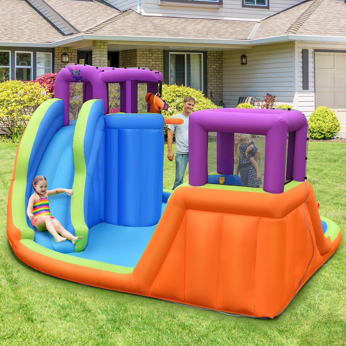 Inflatable Water Slide Bouncer with Climbing Wall M98304