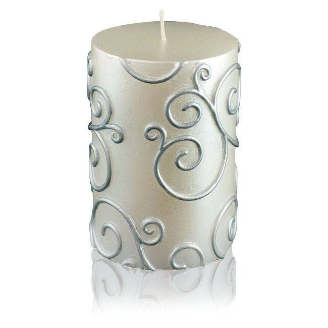 Black Scroll Pillar Candle Bulk (12-Case) G228