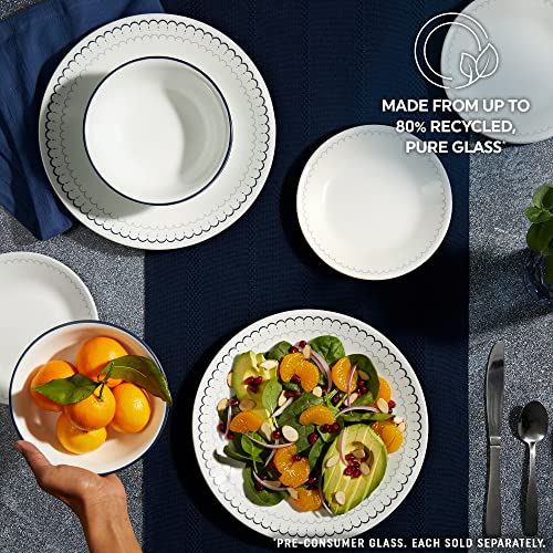 6-Piece Lightweight Round Salad Appetizer Plate Set, Winter Frost White T822970