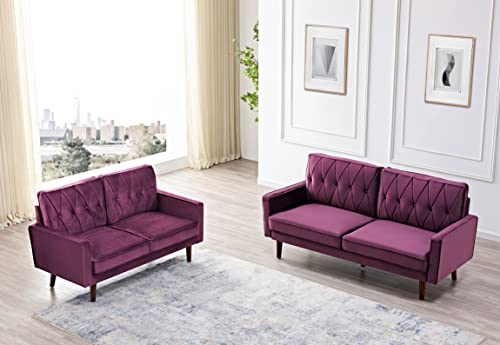 Tufted Velvet Couch, 57.5'' Wide Loveseat F9666