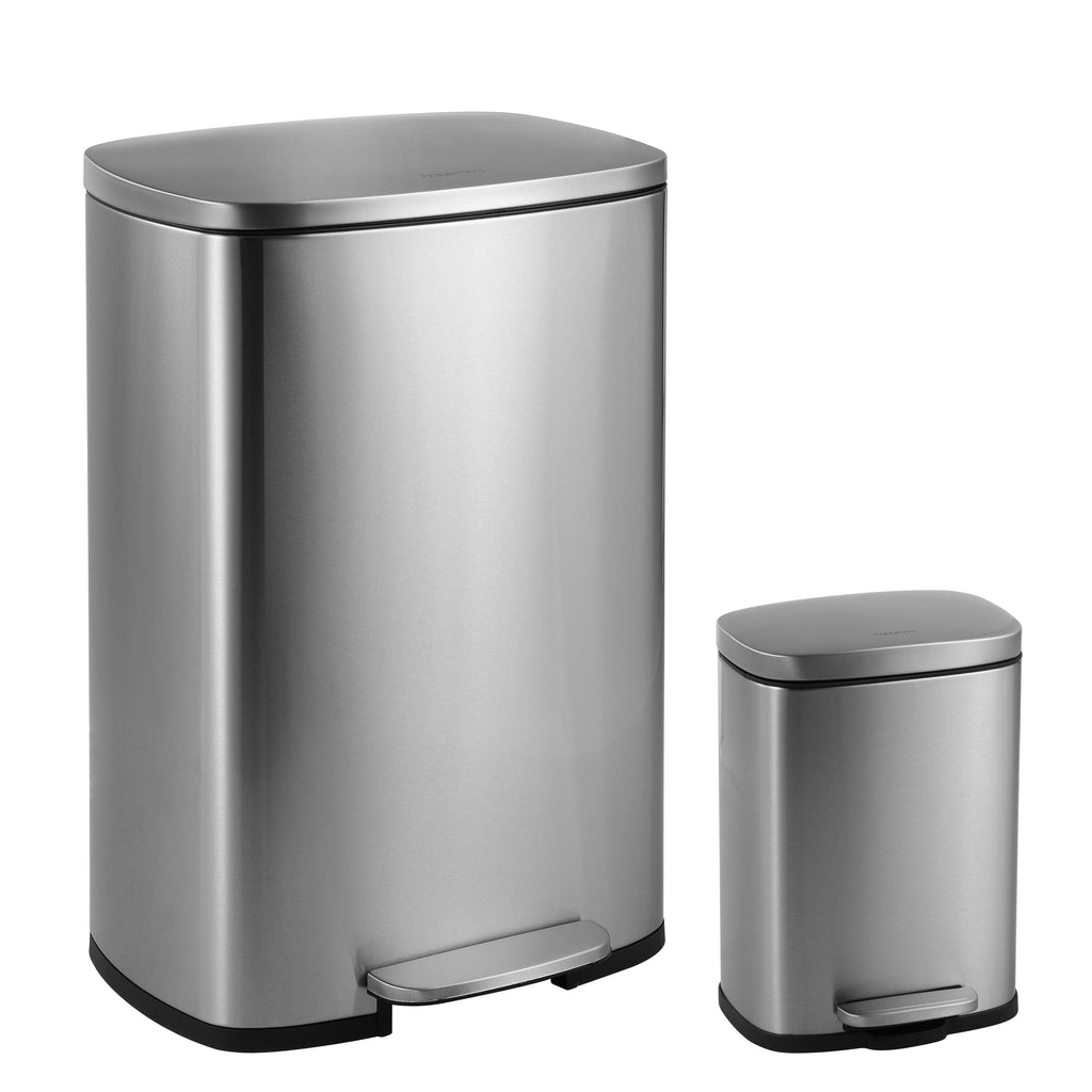 13-Gallon Stainless Steel Trash Can with Soft-Close Lid B97232