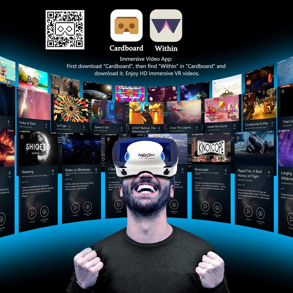 Adjustable 3D VR Headset with Controller V62262
