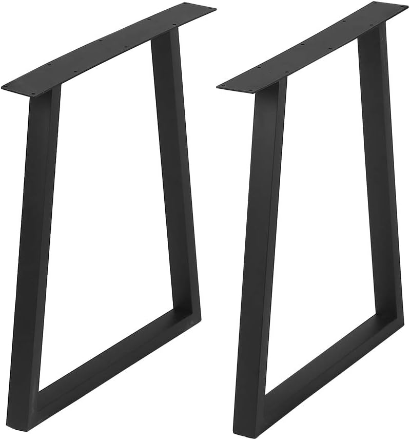 2 PCS Black Cast Iron Square Tube Table Legs D95800