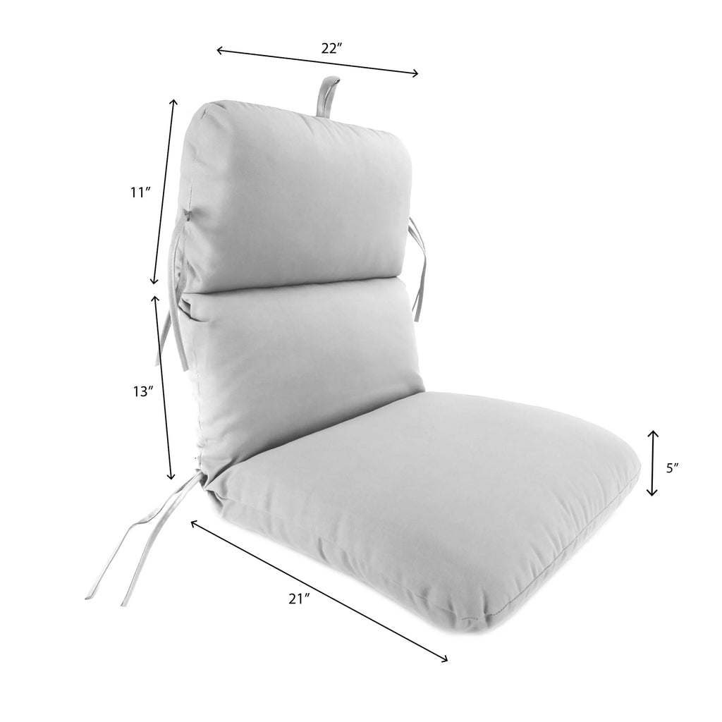 45" x 22" Char Gray Stripe Rectangular Outdoor Chair Cushion with Ties and Hanger Loop Q929436