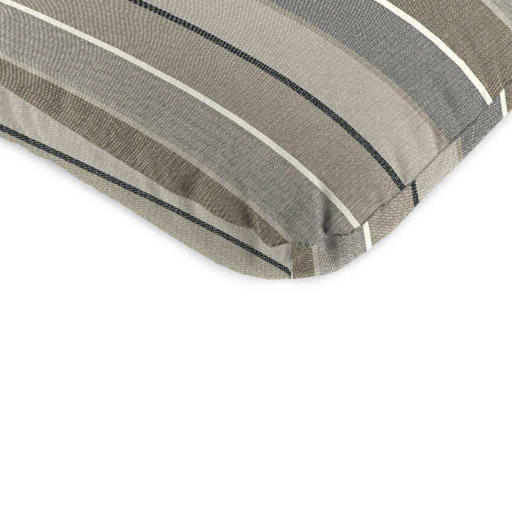 45" x 22" Char Gray Stripe Rectangular Outdoor Chair Cushion with Ties and Hanger Loop Q929436