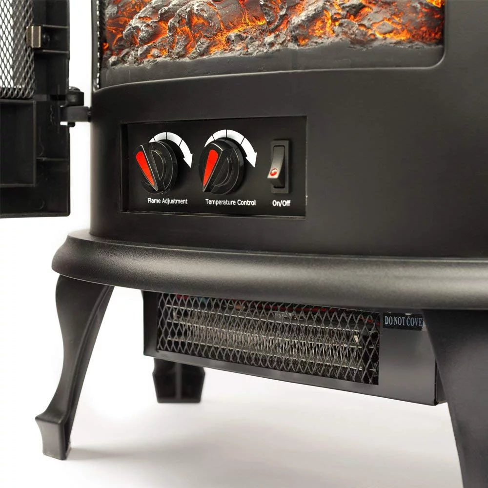 Black Free Standing Electric Fireplace Stove F26011