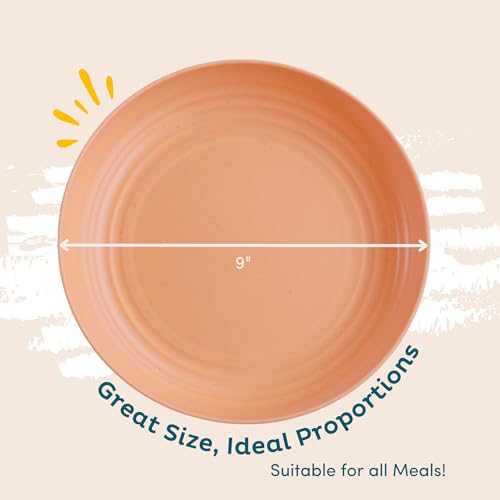 Deep Wheat Straw Dinner Plates Set of 8, Pastel 9" U7343