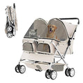 Gray Foldable Double Pet Stroller E7498