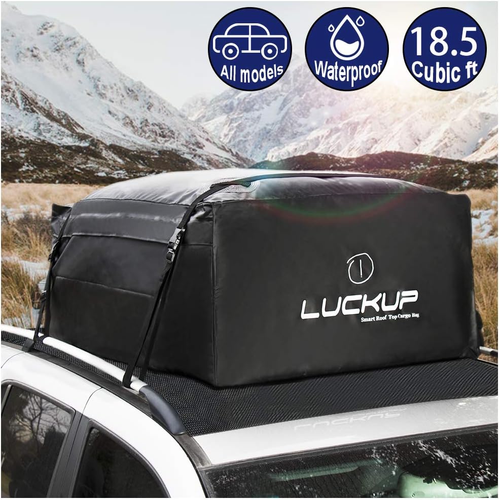 Waterproof Car Cargo Carrier Bag 18.5 Cubic Ft Black P91402