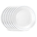 6-Piece Lightweight Round Salad Appetizer Plate Set, Winter Frost White T822970