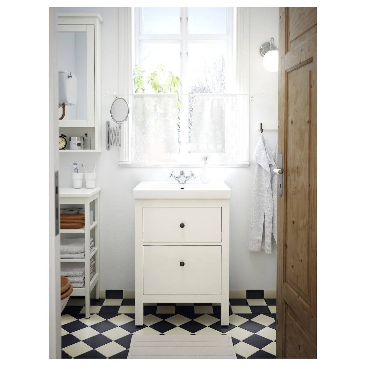 White Sink Cabinet with 2 Drawers I63750