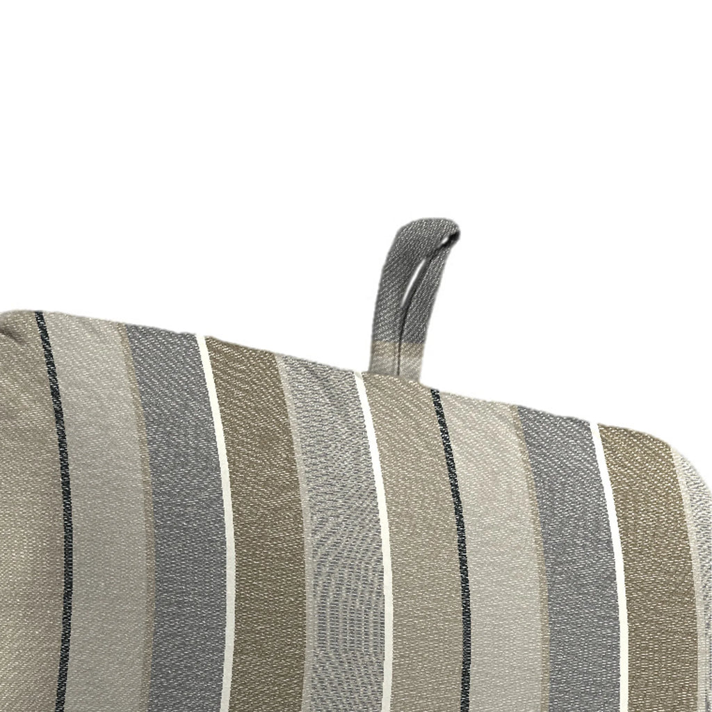 45" x 22" Char Gray Stripe Rectangular Outdoor Chair Cushion with Ties and Hanger Loop Q929436