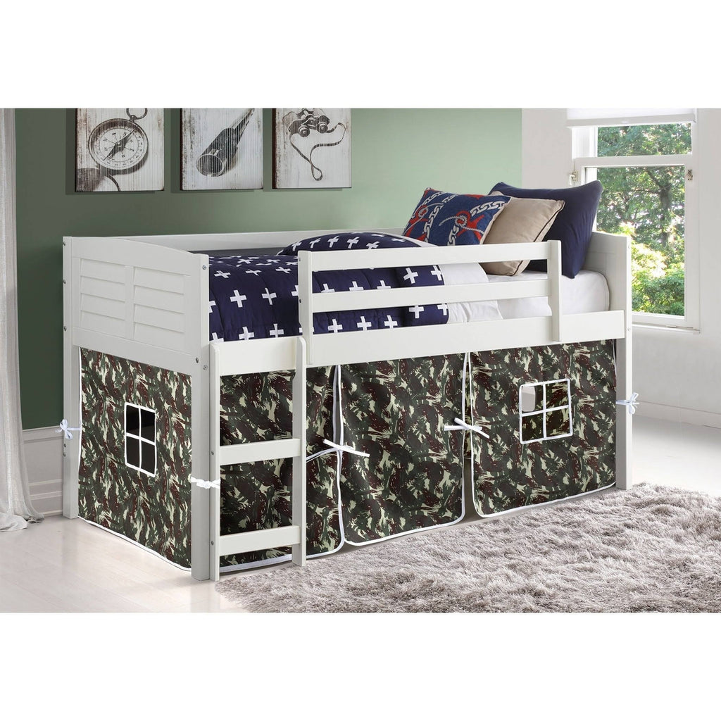 White Twin Tent Loft Bed U9485