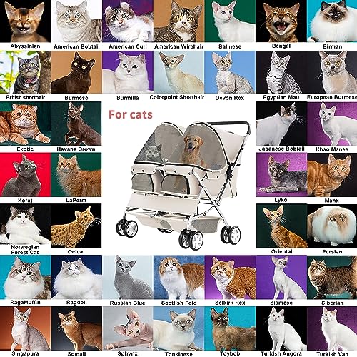 Gray Foldable Double Pet Stroller E7498