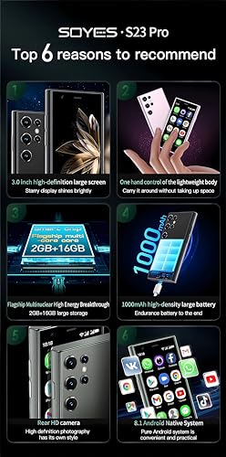 Mini Smartphone Android 3.0 inches Touch Screen 2gb ram 16gb ram Black A386944