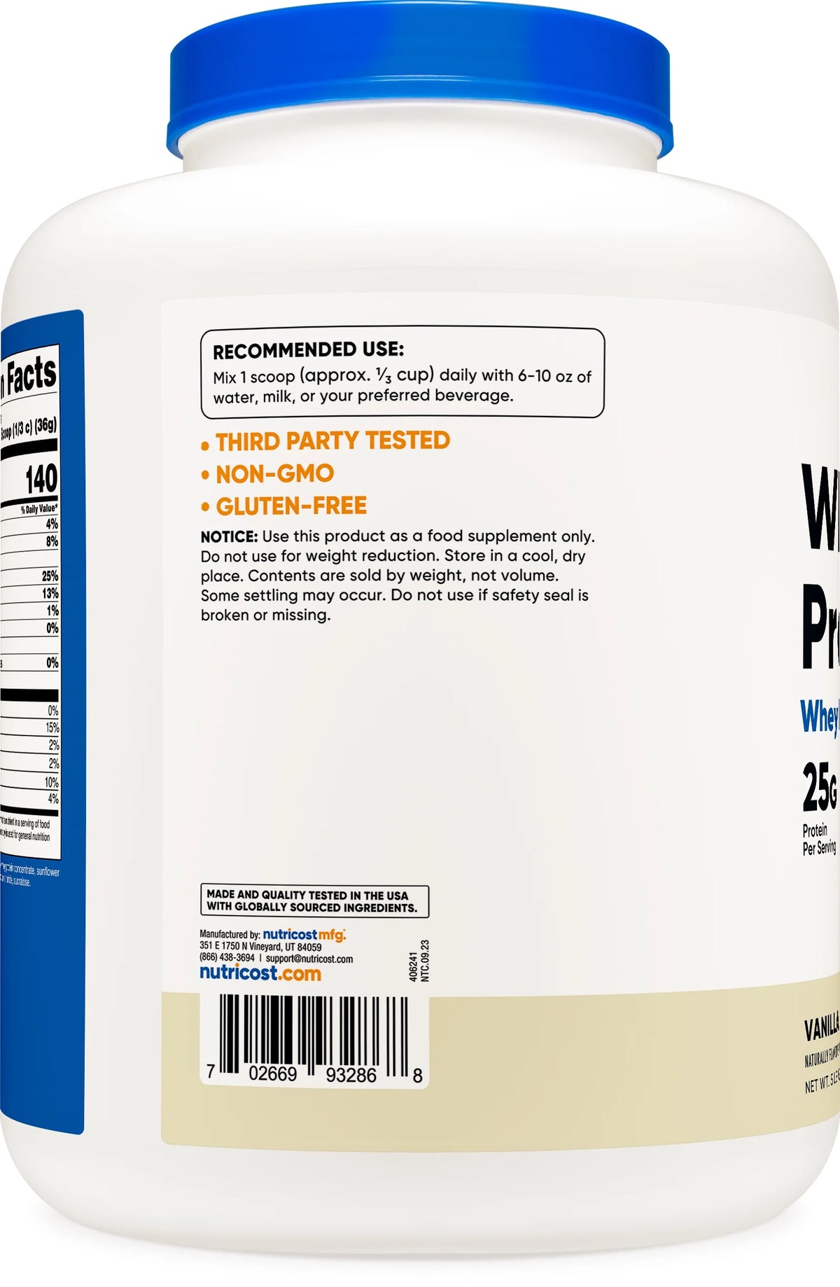 Vanilla Whey Protein Concentrate Powder 5LBS G52844