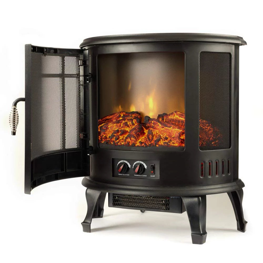 Black Free Standing Electric Fireplace Stove F26011