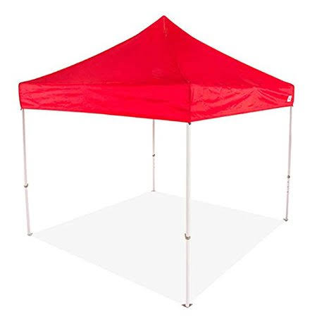 10x10 Pop Up Canopy Tent with Wheeled Roller Bag, White Q4380