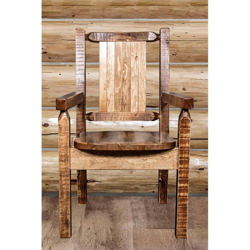 Captain's Chair with Laser Engraved Elk Design O46929